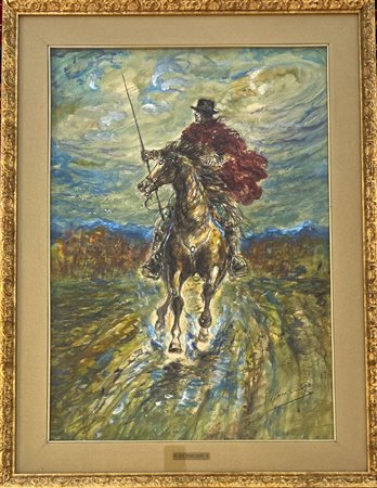 GONZAGA GIOVAN FRANCESCO , 50 X 70 cm, tecnica mista su cartone , firma in...