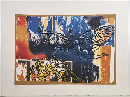 MIMMO ROTELLA, 60 X 80 cm, ”L’Angelo Cattivo" Tecnica: Serigrafia...