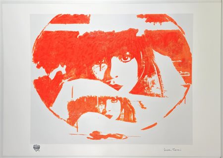 GIOSETTA FIORONI, 70 X 100 cm, “Doppio Liberty Orange” Serigrafia...