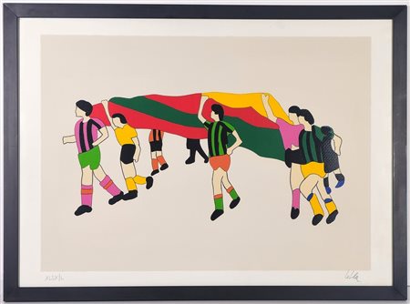 MARCO LODOLA, 57 X 80 cm, Litografia a colori. Firma in basso a destra,...