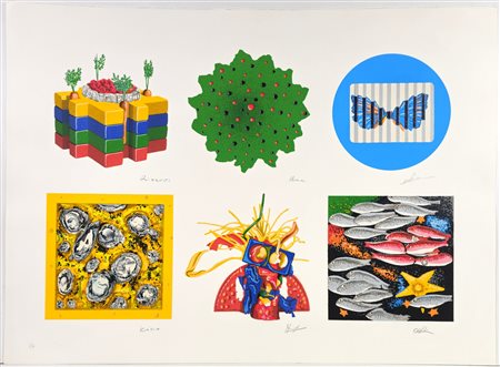 CRACKING ART, 55 X 75 cm, ”Casellario Genetico" serigrafia materica su carta...