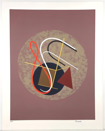 CE’SAR DOMELA, 75 X 59 cm, Serigrafia sua carta Firma in basso a destra...