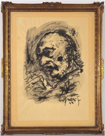 FRANCO ROGNONI, 35 X 24 cm, Senza Titolo, tecnica mista su carta. Anno 1944....