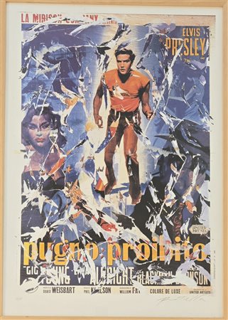 MIMMO ROTELLA, ( 1918-2006 ), 100 X 70 cm, multiplo dècollage su carta,...