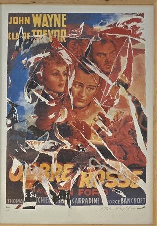 MIMMO ROTELLA, ( 1918-2006 ), 100 X 70 cm, multiplo dècollage su carta,...