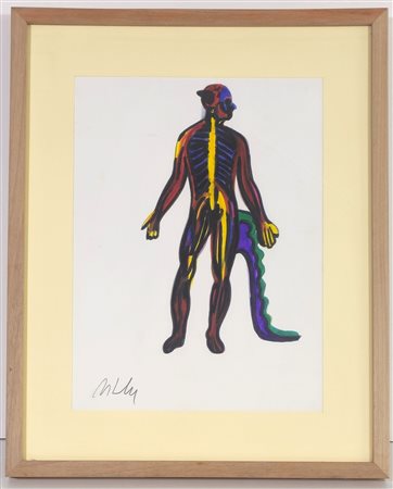 MARCO LODOLA, 33 X 24 cm, Pennarelli su cartoncino firma in basso a sinistra...