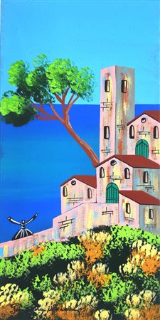 PAOLO DA NORCIA, 40 X 20 cm, Senza titolo. Olio su tela, firma in basso a...