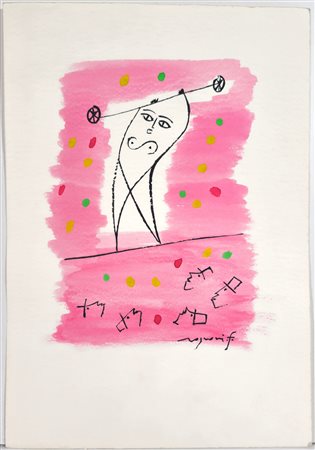 FRANCO ROGNONI, 36 X 25 cm, Senza titolo, tecnica mista su cartoncino. Firma...