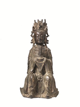 SCULTURA, CINA DINASTIA MING SEC. XVIIin bronzo raffigurnate divinit&agrave;...