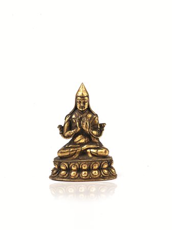 SCULTURA CINO TIBETANA, DINASTIA QING SEC. XVIIIraffigurante Tsongkhapa...