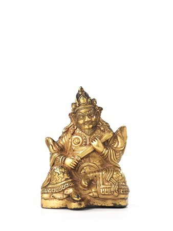 SCULTURA TIBET SEC. XVIII&nbsp; raffigurante guardiano assiso, alt. cm...