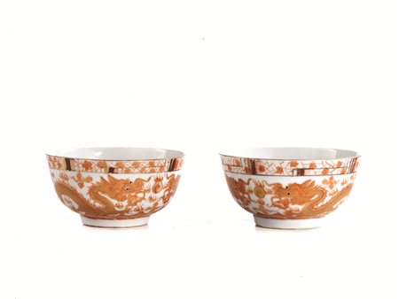 COPPIA DI COPPETTE CINA SEC. XIX , MARCHIO E DEL PERIODO&nbsp; GUANXU...