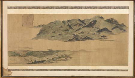 DIPINTI, GIAPPONE, SEC. XIXsu seta riportato su carta, raffiguranti paesaggi...