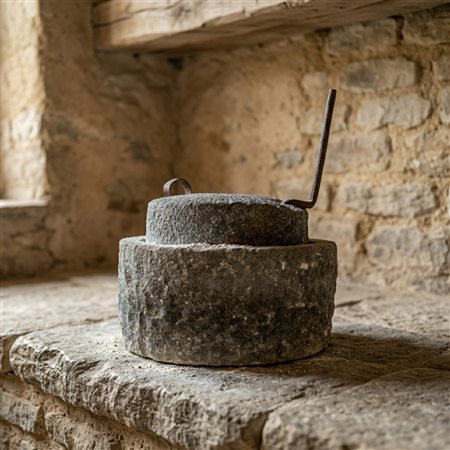 Macina in pietra lavica dell'Etna