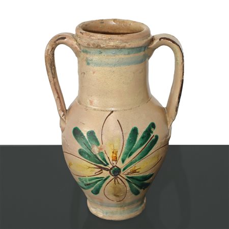 Piccola quartara in maiolica policroma di Caltagirone, Primi 1900s