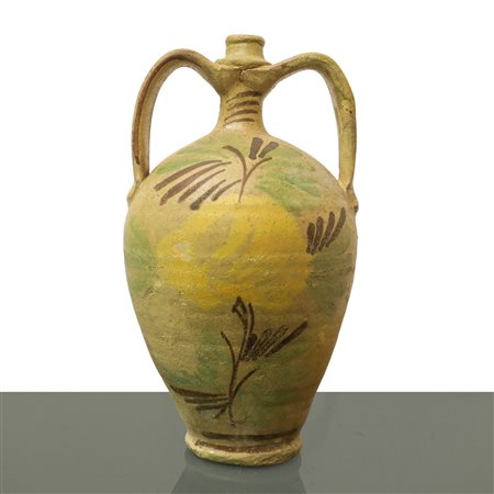 Bummulo in maiolica di Caltagirone con decoro policromo sul fronte, Fine 19°  