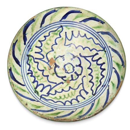 Piatto  in maiolica policroma Seminara, Fine 19°  
