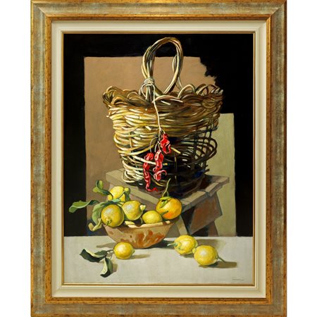 Saro Tricomi (Catania  1937 - 2021)  - Cestino e limoni, 2018