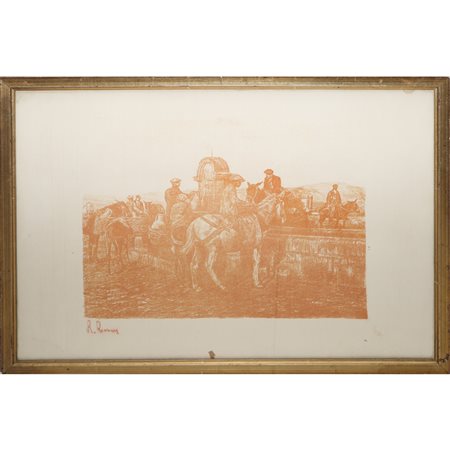 Roberto Rimini (Palermo 1888 - 1971)  - Abbeveratoio a Palagonia, 20°  