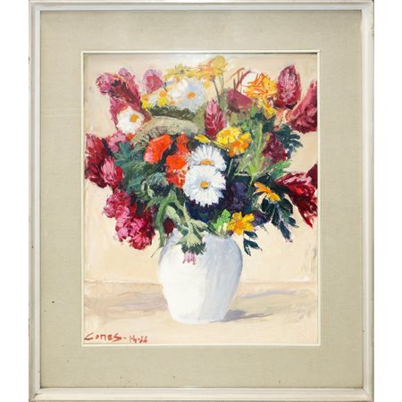 Carmelo Comes (Catania 1905 - Catania 1988)  - Vaso di fiori, 1/4/1974