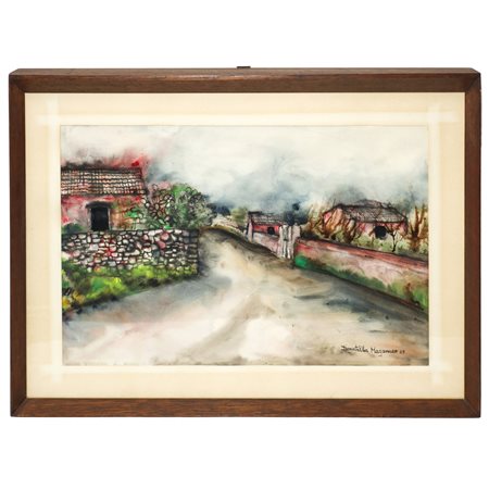 Donatella Maganuco (Catania 1944 - 2011)  - Strada di campagna con casolari, 1969