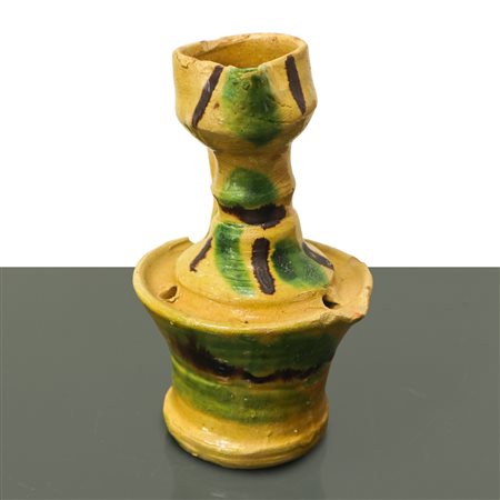 Lumiera in maiolica di Caltagirone con disegni policromi