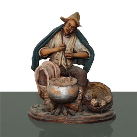 SCULTURA IN TERRACOTTA ARTIGIANATO PALERMITANO: ricottaio, Palermo 20°  