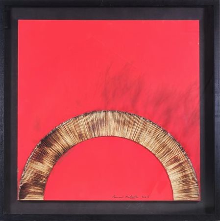 Bernard Aubertin "Dessin de Feu sur table Rouge" 2006