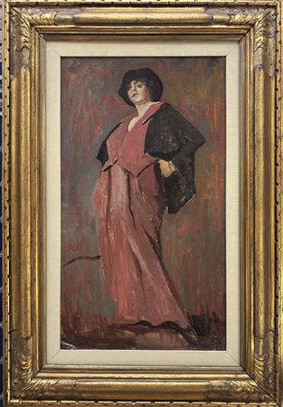 Giuseppe Amisani, Mede (PV) 1881, Portofino (GE) 1941, "Figura femminile con cappello"