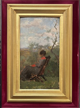 Francesco Gioli, San Frediano (PI) 1846, Firenze 1922, "In giardino"