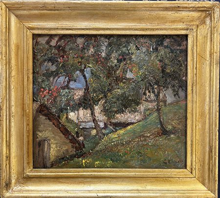 Giulio Romano Vercelli, Marcorengo (TO) 1871, Torino 1951, "Primavera in campagna"