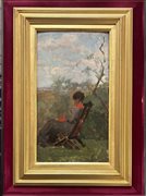 Francesco Gioli, San Frediano (PI) 1846, Firenze 1922, "In giardino"