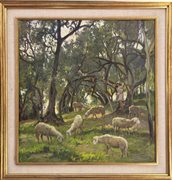 Antonio Discovolo, Bologna 1874, Bonassola (SP) 1956, "Pascolo a Bonassola"