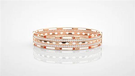 BRACCIALE IN ORO ROSA 14K CON DIAMANTI 0.35 CT - DOC-0031156-0036