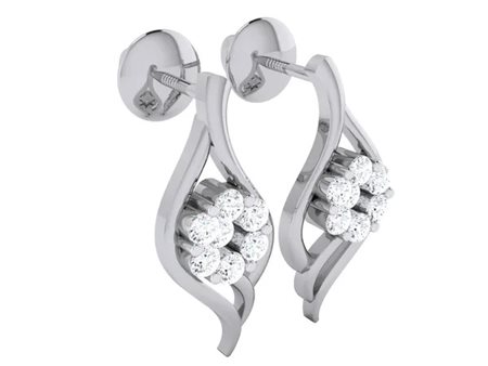ORECCHINI IN ORO BIANCO 14K CON DIAMANTI 0.09 CT - DOC-0012430-0024