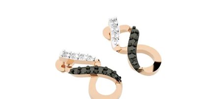 ORECCHINI A LOBO IN ORO ROSA 14K CON DIAMANTI 0.11 CT - DOC-0012330-0036