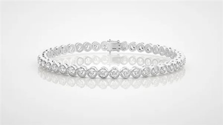 BRACCIALE A CATENA IN ORO BIANCO 14K CON DIAMANTI 0.96 CT - DOC-0031068-0024