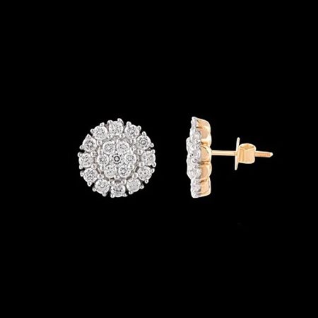 ORECCHINI A LOBO IN ORO ROSA 14K CON DIAMANTI 0.14 CT - DOC-0013581-0008