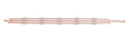 BRACCIALE A CATENA IN ORO ROSA 10K CON DIAMANTI 0.45 CT - DOC-0031156-0036