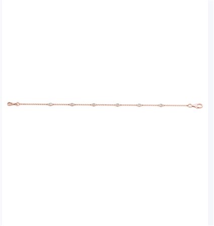 BRACCIALE A CATENA IN ORO ROSA 10K CON DIAMANTI 0.24 CT - DOC-0034484-0001