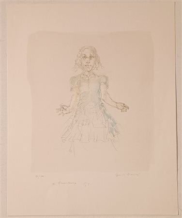 SOMARÈ GIUDO Milano (Mi) 1923 Bambina 1970 Incisione acquarellata es.14/100...