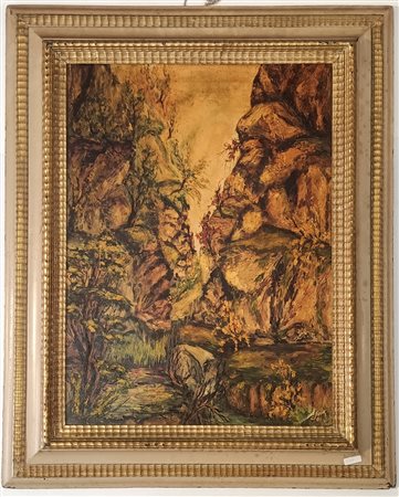 FIRMA INDECIFRATA N.D. ( -) 1900 Montagna 1966 Olio su tavola 65,00x47,00...