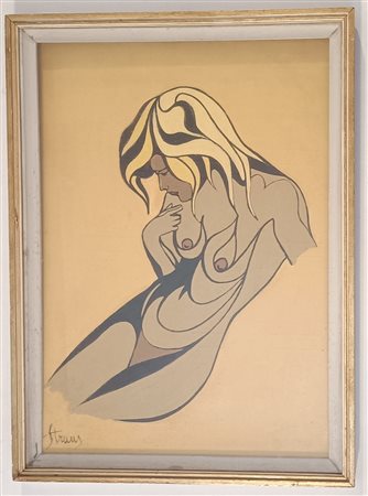 FIRMA INDECIFRATA N.D. ( -) 1900 Nudo di donna Olio su faesite 70,00x50,00...