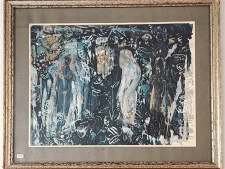 FIRMA INDECIFRATA N.D. ( -) 1900 Adamo e Eva 1970 Mista su carta 35,00x47,00...