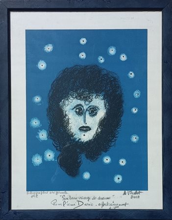 VERDET ANDRÈ Nizza (Francia) 1913 Soubeau visage do.... 2001 Litografia su...