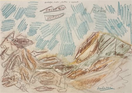 FIRMA INDECIFRATA N.D. ( -) 1900 Montagne, cielo.... Pastello su carta...