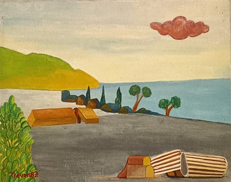 FIRMA INDECIFRATA N.D. ( -) 1900 Isola di Chios 1987 Olio su cartoncino...