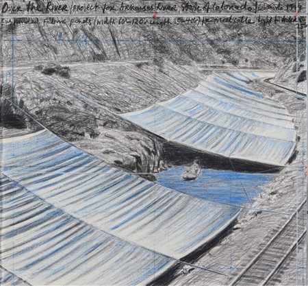 Christo (Gabrovo - Bulgaria , 1935 - New York, 2020) Over the river (Project...
