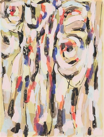 Piero Dorazio (Roma, 1927 - 2005) Antibes 1956 Tempera su carta cm. 26,5x20...