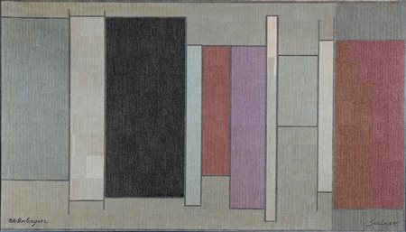 Toti Scialoja (Roma, 1914) Senza titolo 1975 Arazzo ricamato cm. 90x157...